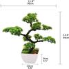 Artificial Plant Decoration Artificial Plants Artificial Bonsai Tree in White Plastic Flower Pot Simulation Welcome Pine Small Potted Green Plant Bonsai Fake Pine for Office Home Decoration Small Orna view 3