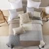 DUOHONG Quilts King Size - King Quilt Bedspread Sets, 100% Cotton Patchwork Quilt Bedding Set for King Bed, 3 Pieces Plaid Farmhouse Reversible Rustic Lightweight Comforter Spread, Brown/Beige/Gray view 4