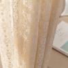 AZIMUZIXI Beige Lace Curtains Extra Long 2 Panels Set-Vintage Rustic Floral Half Privacy Voile Window Treatment Pair for Bedroom Living Room Kitchen Sheer Curtains Drapes Rod Pocket W55''x L150'' view 2