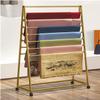 Craft Room Organiser Display Display Stand Gold Large Wrapping Papers Organizer Stand Rolling Pants Display Cart with Lockable Wheels, Craft Room Ribbons Rack Store Shawls Holder ( Color : 120cm/47.2" view 1