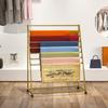 Craft Room Organiser Display Display Stand Gold Large Wrapping Papers Organizer Stand Rolling Pants Display Cart with Lockable Wheels, Craft Room Ribbons Rack Store Shawls Holder ( Color : 120cm/47.2" view 3
