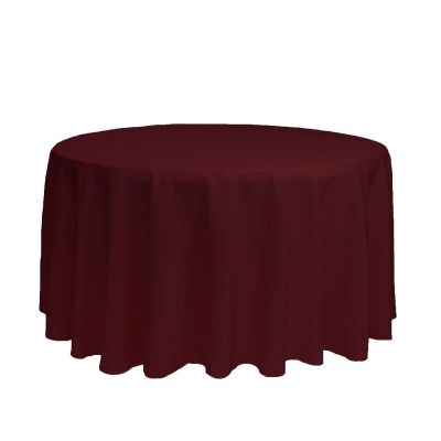 120 Inch Round Polyester Tablecloths for Weddings & Special Events (Burgundy)