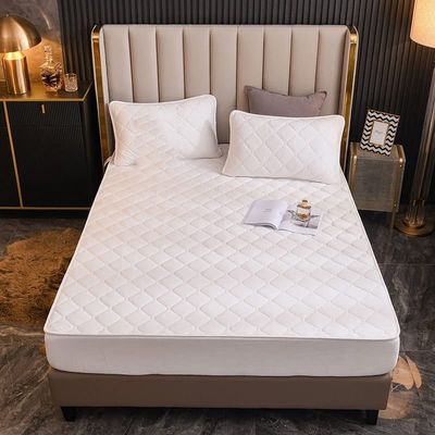 zyhfcfff-sd Fitted Bottom Sheet Queen,Autumn Winter Thick Quilted Crystal Velvet Deep Pocket Fitted Sheets, Bedroom Warm Solid Color Mattress Protector (Color : Style B, Size : 150 * 200cm)