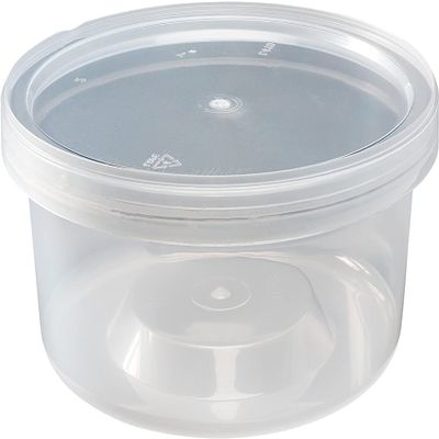 VeZee Heavy Duty Deli Containers with Lids | Airtight Food Storage Containers | Clear Kitchen Organizing Leak Proof, BPA-free 8 oz, Heavy Duty | Set of 48