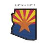 Arizona Shape State Flag Patch Emblem 2.8" x 3.5" Fully Embroidered Iron-on/Sew-on Decorative Embroidery Applique Clothing Vest Jacket Bags Premium Stitching Biker Badge MC Travel Banner Souvenir view 2