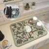 2023 New Fantasy Style Draining Mat, 11.8 X 15.75in Super Absorbent Dish Drying Mat Washable Plates Dish Drying Pad, Soft Diatom Mud Non-slip Drain Pad Quick Dry Mat for Kitchen Counter (A+B+D+E) view 2