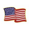 American Flag Patch 3"x2" Gold Waving USA Emblem Fully Embroidered Iron-on/Sew-on Decorative Embroidery Applique Clothing Vest Jacket Bags Premium Stitching Patriotic Badge US United States Morale view 1