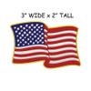 American Flag Patch 3"x2" Gold Waving USA Emblem Fully Embroidered Iron-on/Sew-on Decorative Embroidery Applique Clothing Vest Jacket Bags Premium Stitching Patriotic Badge US United States Morale view 2