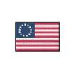 American Flag Patch Emblem 3" x 2" Fully Embroidered DIY Iron-on/Sew-on Decorative Embroidery Applique Clothing Vest Jacket Bags Premium Stitching US Betsy Ross Revolutionary War 1776 Souvenir view 1