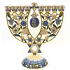 Cohen Tsemach Art&Gift Amazing Menorah Hanukkiah handmade,Blue pomegranate view 1