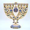 Cohen Tsemach Art&Gift Amazing Menorah Hanukkiah handmade,Blue pomegranate view 4