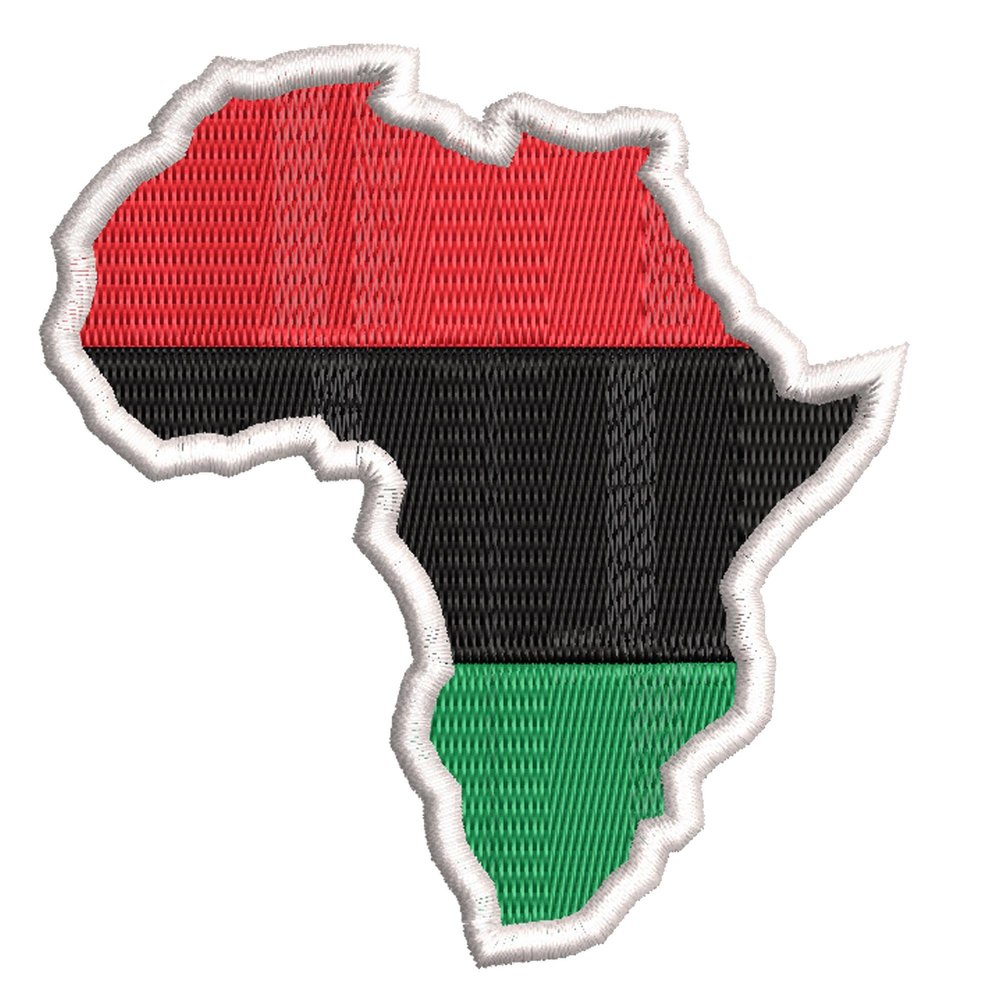 Africa Pan-African Continent Patch Fully Embroidered Iron-on/Sew-on Decorative Embroidery Applique Clothing Vest Jacket Bags Premium Stitching Biker Badge Emblem MC Vacation Travel Souvenir