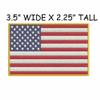 American Flag Patch 3.5"x2.25" Emblem Fully Embroidered DIY Iron-on/Sew-on Decorative Embroidery Applique Clothing Vest Jacket Bags Premium Stitching Patriotic Badge GOLD BORDER USA US United States view 2