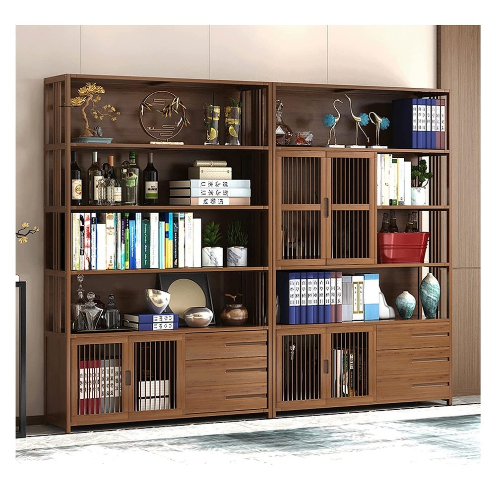 HIHELO Book Case Bookshelf Rack Multi-Functional Floor Children's Home Student Modern Living Room Storage Bookcase Bookshelves (Color : 07)
