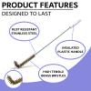 4-Pack Deep Fryer Cleaning Brush  L-Shaped High-Temp Commercial Kitchen Tool - Heavy Duty Brass Bristles - Heat Resistant to 750F - Deep Fryer Cleaner - Made in USA by FryOilSaver Co. B53C view 2