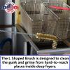 4-Pack Deep Fryer Cleaning Brush  L-Shaped High-Temp Commercial Kitchen Tool - Heavy Duty Brass Bristles - Heat Resistant to 750F - Deep Fryer Cleaner - Made in USA by FryOilSaver Co. B53C view 3