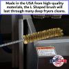 4-Pack Deep Fryer Cleaning Brush  L-Shaped High-Temp Commercial Kitchen Tool - Heavy Duty Brass Bristles - Heat Resistant to 750F - Deep Fryer Cleaner - Made in USA by FryOilSaver Co. B53C view 4