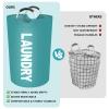 StorageRight 115L Large Laundry Basket, Laundry Hamper, Dirty Clothes Hamper for Laundry, Collapsible, Waterproof Laundry Baskets with Foam Protected Aluminum Handles for Laundry, Dorm, Family (Green) view 4