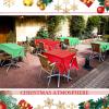 Batiyeer 30 Pcs Christmas Tablecloth Disposable Plastic Tablecloth 54 x 108 Inch Rectangle Red Green Table Cloth Plastic Table Cover for Christmas Holiday Parties Decorations Indoor Outdoor view 4