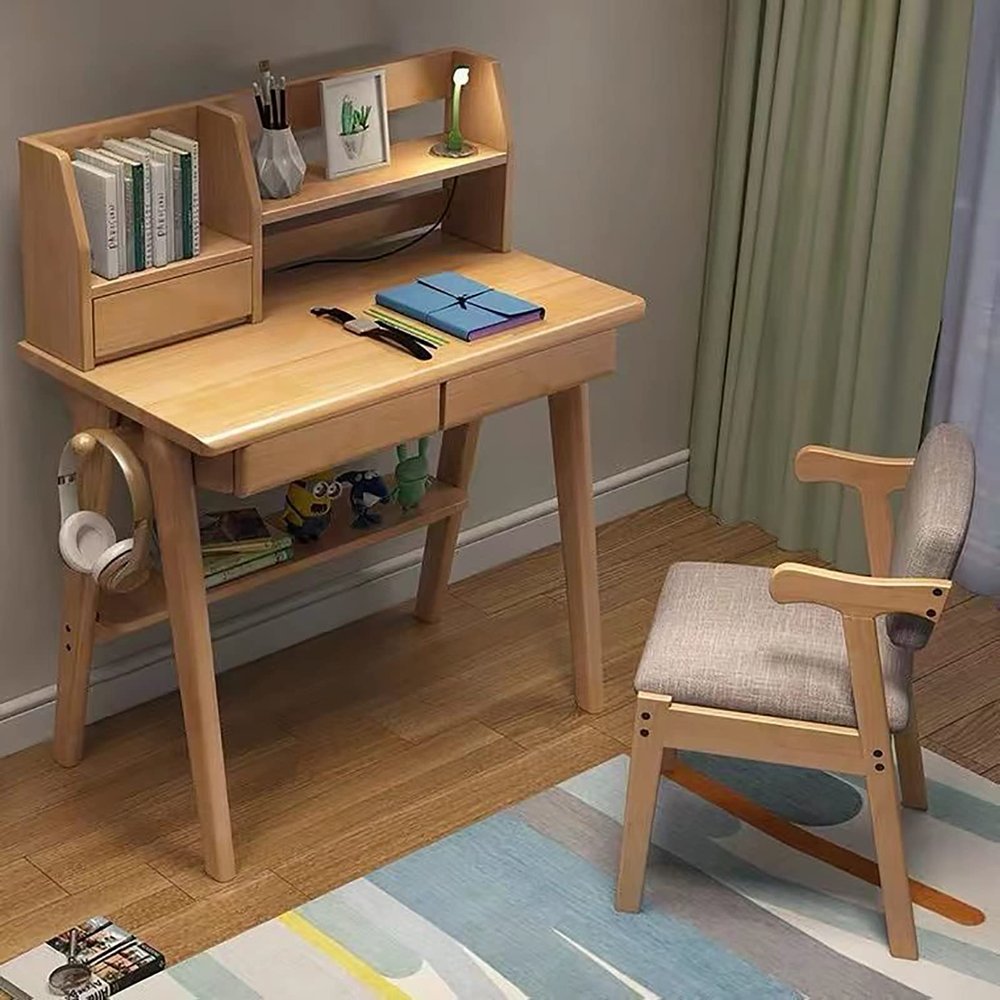 Computer Desk for Small Spaces,Home Office Writing Desk Compact Office Table with Drawer and Bottom Shelve,Simple Study Desk PC Laptop Workstation Space Saving(60x45x75cm(24x18x29inch), Yellow)
