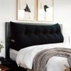 BNCKTRD Headboard Pillow - 3 in 1 Large Bed Pillow as Wedge Reading Pillow, Large Couch Daybed Pillow or Positioning Support Backrest Back Cushion for Sitting in Bed Velvet Queen Black view 1