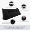 BNCKTRD Headboard Pillow - 3 in 1 Large Bed Pillow as Wedge Reading Pillow, Large Couch Daybed Pillow or Positioning Support Backrest Back Cushion for Sitting in Bed Velvet Queen Black view 3