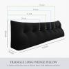 BNCKTRD Headboard Pillow - 3 in 1 Large Bed Pillow as Wedge Reading Pillow, Large Couch Daybed Pillow or Positioning Support Backrest Back Cushion for Sitting in Bed Velvet Queen Black view 4