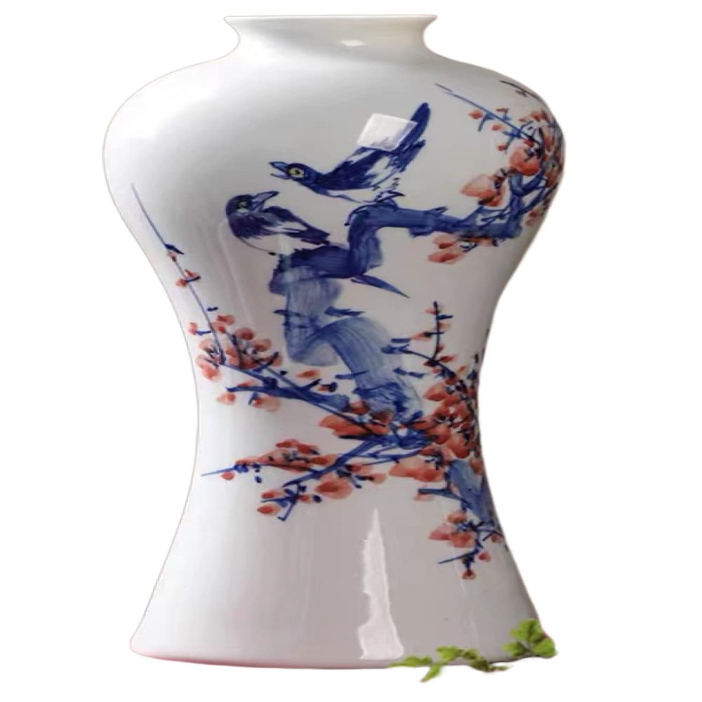 AMITVA Ceramic Vases, Pottery Decorative Flower Vase for Home Decor, Table, Living Room Decoration, Shelf Decor, Mantel-D:28 * 12.9 cm