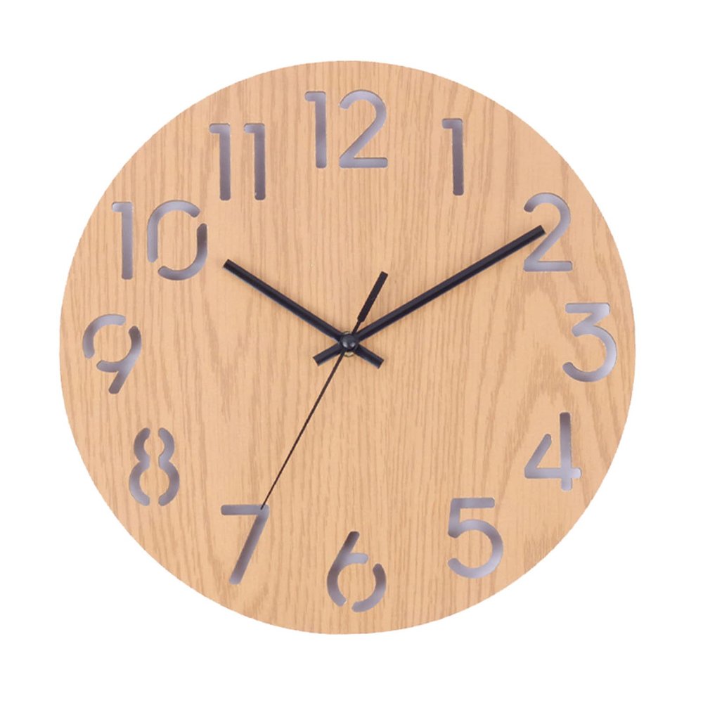 LUXIQO Silent Clock, Round Quality Wall Clocks, Wall Clock Modern Easy to Read Battery Operated Easy to Set for Living Room, Kitchen, Home,Bathroom, Bedroom (H)