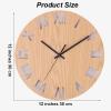 LUXIQO Silent Clock, Round Quality Wall Clocks, Wall Clock Modern Easy to Read Battery Operated Easy to Set for Living Room, Kitchen, Home,Bathroom, Bedroom (H) view 2