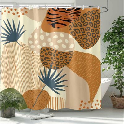 Bohemia Texture Shower Curtain 72 Inches by 84 Inches, Machine Washable Waterproof Shower Curtains with Plastic Hooks for Guest Bath Home Bathroom Decoration Abstract Geometric Texture Pattern
