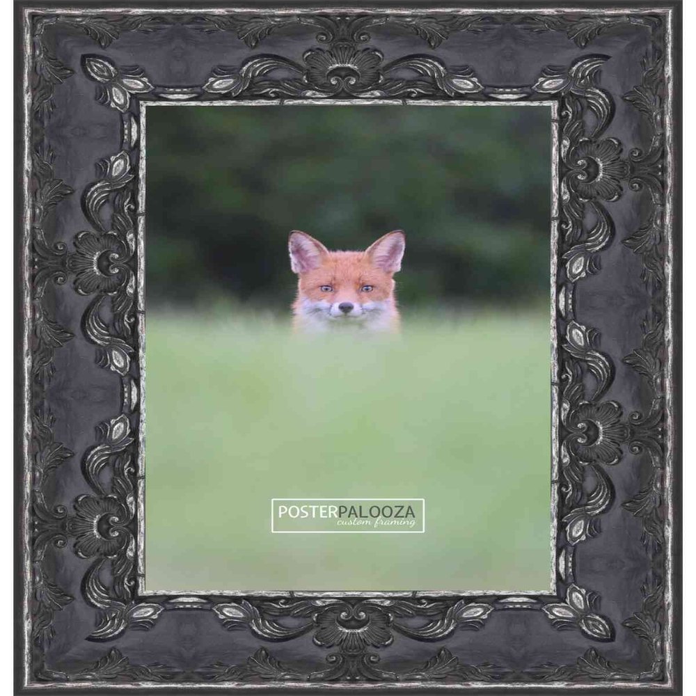 Poster Palooza 6x9 Traditional Pewter Complete Wood Picture Frame with UV Acrylic Plexiglass, Foam Board Backing & Hardware Included