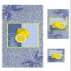 Oil Painting Lemon Gradient Yellow 3 Piece Bath Towels Set, Retro Summer Blue Checker Plaid Absorbent Towel for Bathroom (1 Bath Towel 30x60, 1 Hand Towel 16x28, 1 Washcloth 13x13) view 1