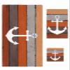Anzona Rustic Anchor Fall Orange Ombre 3 Piece Bath Towels Set, Farm Wood Board Gradient Soft & Absorbent Towel for Bathroom, Hotel (1 Bath Towel 30x60, 1 Hand Towel 16x28, 1 Washcloth 13x13) view 1