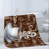 Anzona Retro Rural Coffee Cup Theme 3 Piece Bath Towels Set, Vintage Shabby Coffee Brown Soft & Absorbent Towel for Bathroom, Hotel (1 Bath Towel 30x60, 1 Hand Towel 16x28, 1 Washcloth 13x13) view 3