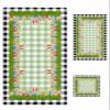 Anzona Easter Eggs on Green Checkered 3 Piece Bath Towels Set, Spring Grass Easter Black Plaid Soft & Absorbent Towel for Bathroom, Hotel (1 Bath Towel 30x60, 1 Hand Towel 16x28, 1 Washcloth 13x13) view 1
