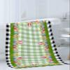 Anzona Easter Eggs on Green Checkered 3 Piece Bath Towels Set, Spring Grass Easter Black Plaid Soft & Absorbent Towel for Bathroom, Hotel (1 Bath Towel 30x60, 1 Hand Towel 16x28, 1 Washcloth 13x13) view 3