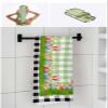Anzona Easter Eggs on Green Checkered 3 Piece Bath Towels Set, Spring Grass Easter Black Plaid Soft & Absorbent Towel for Bathroom, Hotel (1 Bath Towel 30x60, 1 Hand Towel 16x28, 1 Washcloth 13x13) view 4