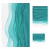 Anzona Watercolor Teal White 3 Piece Bath Towels Set, Turquoise Ombre Ocean Wave Soft & Absorbent Towel for Bathroom, Hotel (1 Bath Towel 30x60, 1 Hand Towel 16x28, 1 Washcloth 13x13) view 1