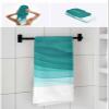 Anzona Watercolor Teal White 3 Piece Bath Towels Set, Turquoise Ombre Ocean Wave Soft & Absorbent Towel for Bathroom, Hotel (1 Bath Towel 30x60, 1 Hand Towel 16x28, 1 Washcloth 13x13) view 4
