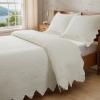 Brandream Cream Yellow White Quilt Set Twin Size Cotton Bedspreads Matelasse Coverlet Set Farmhouse Scalloped Quilt Set 2-Piece Twin/Twin XL view 1