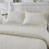 Brandream Cream Yellow White Quilt Set Twin Size Cotton Bedspreads Matelasse Coverlet Set Farmhouse Scalloped Quilt Set 2-Piece Twin/Twin XL view 3