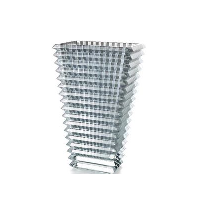 Home vase Nordic Style Light Luxury Bright Crystal Glass Vase, Transparent Hotel Decoration, Flower Arrangement Flower Vase Decorative Vase (Color : Gris, Size : 23cm)