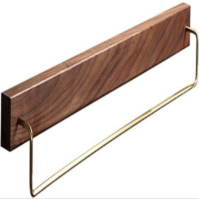 MRXFN Towel Rack Black Walnut Wood Towel Rack, for Bedroom Wooden Towel Hold Wall Mounted Retro Towel Bar Towel Holder (Size : 60cm)