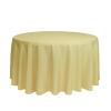 120 Inch Polyester Round Tablecloth for Weddings & Special Events in Colored and Patterned (Pastel Yellow) view 1