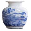 AMITVA Blue and White Chinoiserie VasesDecorative Bud Vases for Living Room, Bookshelf, Mantle Fireplace, Centerpieces-D:23 * 14 cm view 1