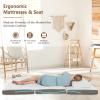 GOFLAME Memory Foam Tri-Fold Mattress, 4 Foldable Floor Mattress with Storage Bag, Removable Cover, Bamboo Fabric for Guest Room, Living Room, RV, Camp (Full) view 4