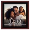 10x10 Frame with Mat - Brown 13x13 Frame Wood Made to Display Print or Poster Measuring 10 x 10 Inches with Black Photo Mat view 1