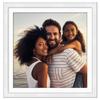 10x10 Frame with Mat - White 13x13 Frame Wood Made to Display Print or Poster Measuring 10 x 10 Inches with White Photo Mat view 2