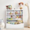 CAPHAUS Kids' Toy Storage Organizer, Open Storage Cubby, Multifunctional Book, Toy Storage Cabinet, Book, Shelf for Nursery, Playroom, Closet, Home Organization Toy Bookcase, E. White-33'' Height view 1